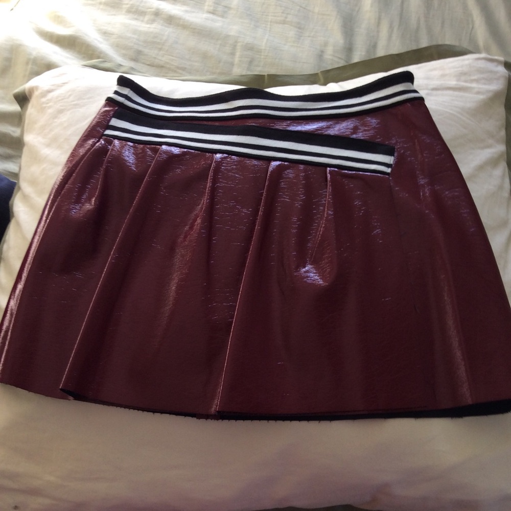 BCBG faux leather mini skirt